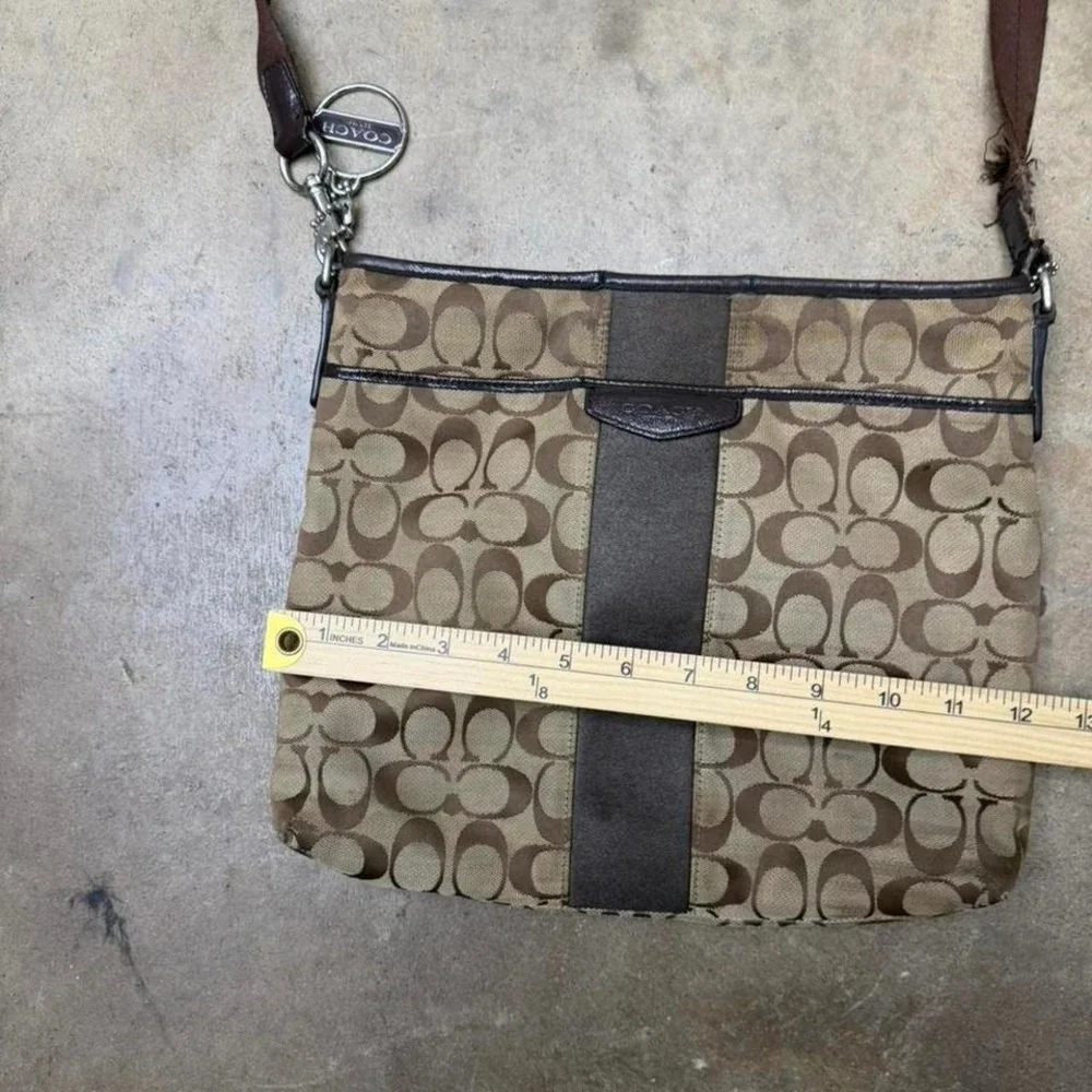 Vintage y2k Coach brown and beige monogram canvas crossbody bag